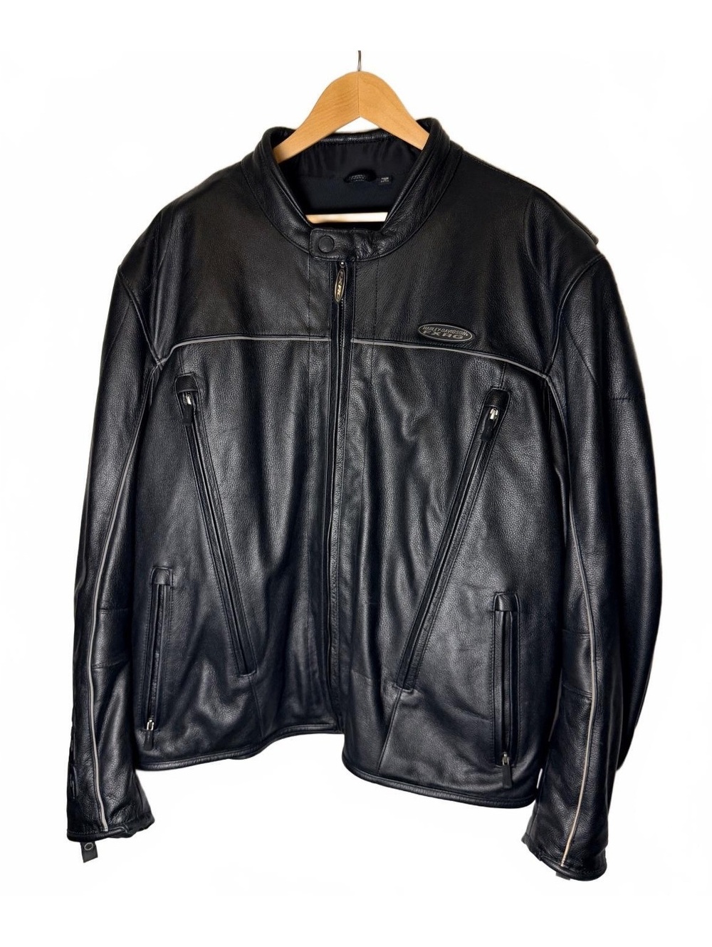 Harley-Davidson FXRG Black Leather Moto Jacket Mens 3X XXXL - Picture 2 of 8